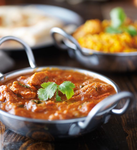 indian curry and Biryani in balti dishes