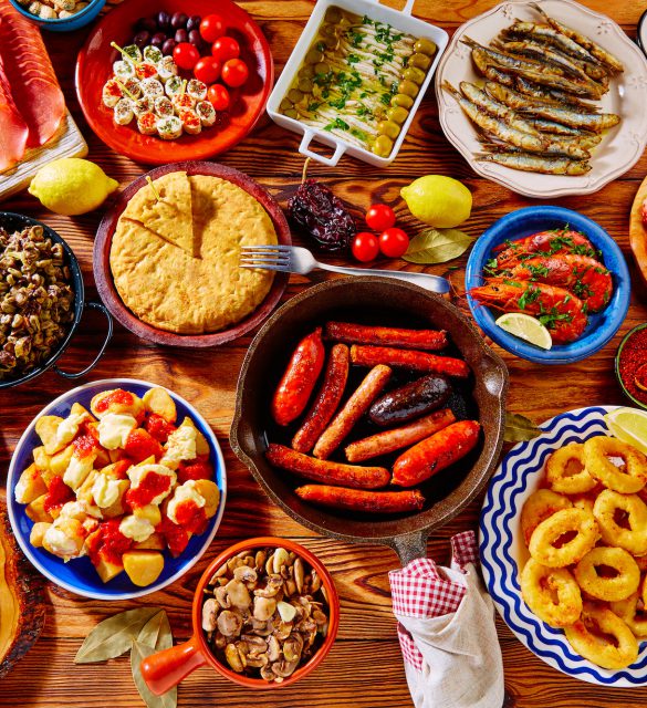 Tapas from spain varied mix of most popular tapa mediterranean food
